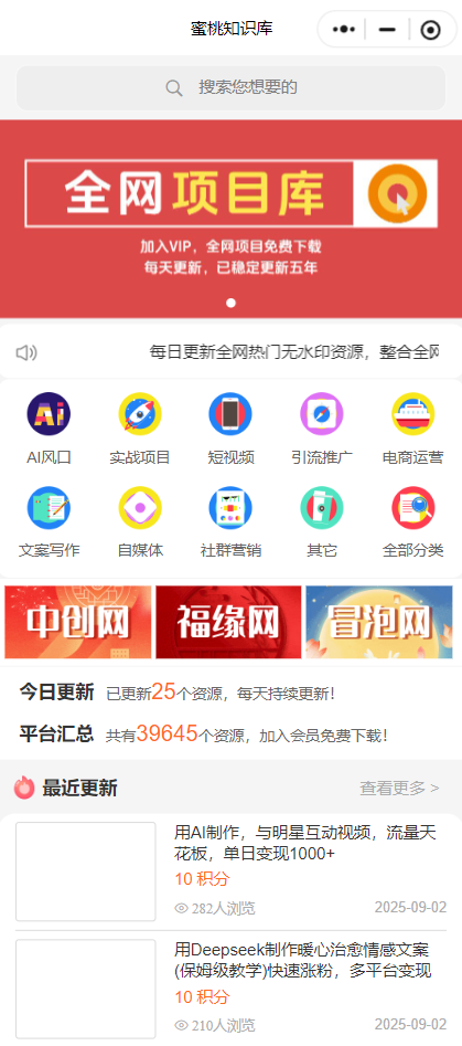 蜜桃知识库-副业项目合集
